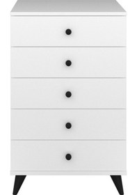 Resim Simple Şifonyer 5 Çekmeceli 60x44x96 Beyaz Beyaz 