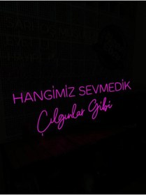 Resim dekoraven Hangimiz Sevmedik Çılgınlar Müslüm Gürses Gibi Yazılı Neon Led Tabela(85x35cm) 