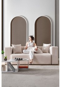 Resim Katt Ekstra Rahat İskeletli 2 Li Koltuk 10 Renk Krem 