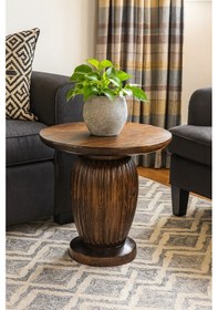 Resim Verona Ahşap Orta Sehpa Ceviz Renk Mantar Sehpa Ceviz 