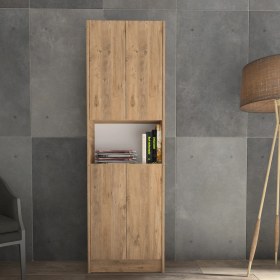 Resim Yeti Mobilya Kuta FLAT56 Kitaplık 4 Kapaklı Kütüphane Çok Amaçlı Dolap 