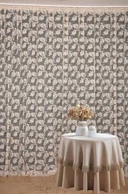 Resim YAPRAK MODEL VİZON RENK İP PERDE HAZIR DÜĞMELERİ DİKİLMİŞ İP PERDE 300 * 270 cm 