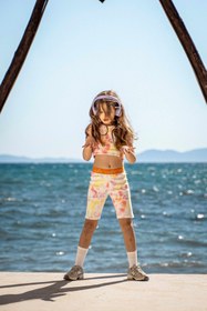 Resim Tie Dye Biker Tayt - Çok Renkli / 6-7 Yaş 