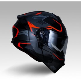 Resim Yohe 935SV Kask Çene Açılır Motosiklet Parlak Turuncu Çift Vizör UV Bluetooth Yuvalı ECE 22.06 MIPS 