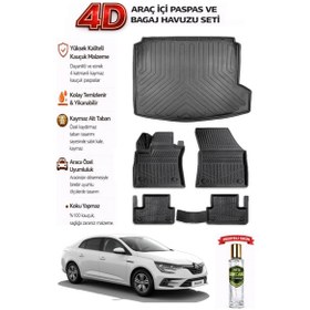 Resim Renault Megane 4 2016 Model Araca Özel Kokusuz Paspas Takımı +sağ Kulaklı Bagaj Havuzu 