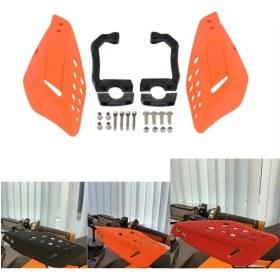 Resim Cloudstore 1 Çift Turuncu Motosiklet El Koruyucusu - 22mm Kalın Dirt Pit Atv Quad Koruma 