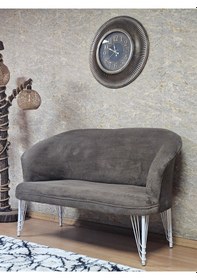 Resim Zafir İkili Teddy Beyaz Boyalı Telli Ayak Çay Seti Koltuk İkili Berjer , Balkon, Salon, Ofis Kahverengi 