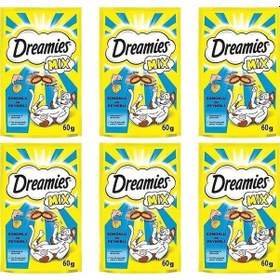 Resim Dreamies Mix Somonlu Ve Peynirli Kedi Ödülü 6 Adet X 60 Gr 