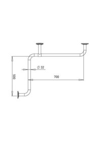 Resim Bocchi Tutunma Barı 90 Derece Açılı Mat Paslanmaz Çelik Köşe Tbpc-101-1090 Çelik 