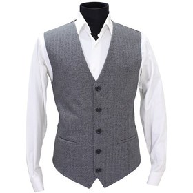 Resim Mentor Regalo Erkek Yelek V Yaka Gri Balıksırtı 5-50460 