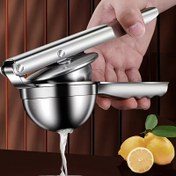 Resim Yemeklik Silikon Saplı Paslanmaz Çelik Limon Sıkacağı - Taze Limon Suyu İçin Manuel Sitrus Sıkacağı, Ev ve Mutfak Kullanımı İçin İdeal, Mutfak Sıkacağı Aracı | Modern Mutfak Aksesuarı | Dayanıklı İnşaat, Limon Sıkacağı 