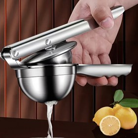 Resim Yemeklik Silikon Saplı Paslanmaz Çelik Limon Sıkacağı - Taze Limon Suyu İçin Manuel Sitrus Sıkacağı, Ev ve Mutfak Kullanımı İçin İdeal, Mutfak Sıkacağı Aracı | Modern Mutfak Aksesuarı | Dayanıklı İnşaat, Limon Sıkacağı 