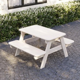 Resim Sally Beyaz Çocuk Piknik Masası 
