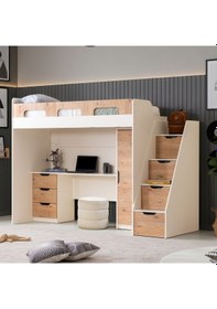 Resim Ranza, Münih Ranza Masa Dolap - Ceviz - 1 Adet Comfort Yatak 90 x 200 