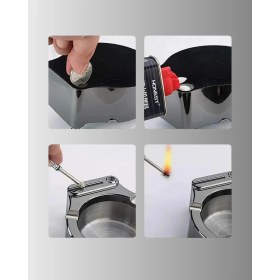 Resim Epilons Yuvarlak Çakmaklı Küllük Dayanıklı Metal Yapı 