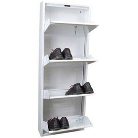 Resim adlsteel 4'lü Metal Ayakkabılık Kilitli Beyaz 