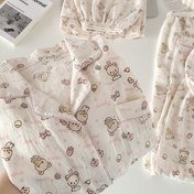 Resim 2025'in Popüler Yazlık Kadın Pijama Takımı, Kısa Kollu Şort ve Uzun Pantolonlu Plus Beden, Sevimli Karakter Desenli Ev Giyimi Seti 