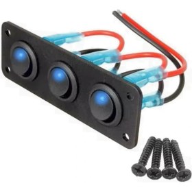Resim Shuıvan On-Off Anahtarlı Switch Panel 3'lü Mavi Işık 