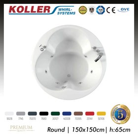 Resim Yuvarlak Küvet | Jakuzi | 150x150cm | Sanacryl - 150x150 / Beyaz / 2 Kişilik 