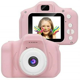 Resim NARGO Pembe Renk Mini 1080p Hd Çocuk Kamera Dijital Fotoğraf Makinesi 2.0 Inç Ekran+32 Gb Sd Kart 