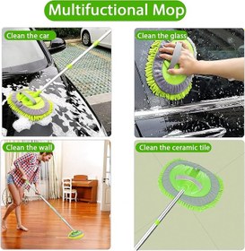 Resim Araba Yıkama Fırçası,Araba Mopu, Paspas Temizleme Aleti Uzun Saplı Yıkama Detaylandırma Fırçası,Mikrofiber Temizleme Aleti Seti Fırça Silgi Için Arabalar Araç İçin Çiziksiz Temizleme Seti 