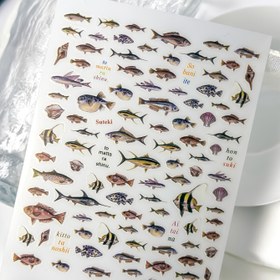 Resim 1 adet Yaz Okyanusu Balık Tırnak Sanatı Sticker'ları - Canlı, Renkli Kendinden Yapışkan Tırnak Dekorları, Yaratıcı Tasarımlar İçin, Yarı Mat Bitirme, Tek Kullanımlık, Plastik Malzeme, Yaz Temalı Tırnak Stili İçin Mükemmel, Tırnak Sanatı Aksesuarı 