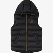 Resim Benetton Logolu Puffer Çocuk Siyah Mont 