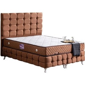 Resim Setaymobilya Baza,Duke Lux Çift Kişilik Açık Kahve Baza +Başlık + Deluxe Yatak 