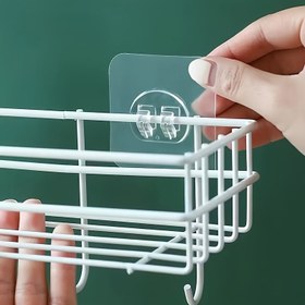 Resim 10 Adet Şeffaf Beyaz PVC Ağır Hizmet Tipi Kendinden Yapışkanlı Duvar Kancaları, Su Geçirmez ve Çıkarılabilir, Şarj Edilemeyen, Mutfak, Yatak Odası, Banyo, Ofis, Gemi Temizliği İçin 