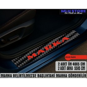 Resim Volvo 1800 İle Uyumlu 4 Adet Karbon Kapı Eşiği Koruma 