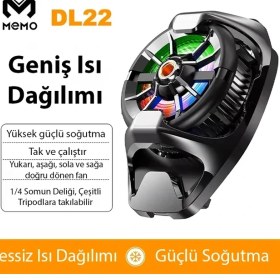 Resim Kont Memo DL22 Yarı Iletken Arka Klips Soğutma Radyatörü Pubg Oyun Soğutucu Ios ANDROID-(5775) 