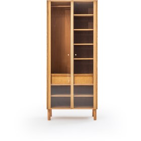 Resim Monaco Cam Kapaklı Raflı Elbise Dolabı 