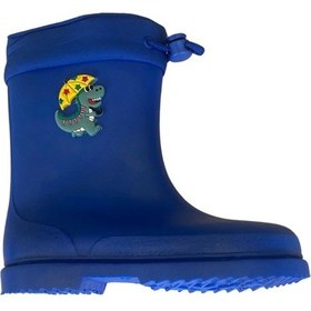 Resim Konçlu Erkek Çocuk Yağmur Çizmesi 26-35 Mavi Mavi 