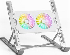 Resim ACNBPS02 Tx8x Yükseklik Ayarlı,Çift RGB Fanlı,11"-15,6" Alümin Katlanabilir Notebook Soğutucu TX