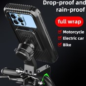 Resim LRBH Su Geçirmez Motosiklet Bisiklet Cep Telefonu Tutucu Evrensel Bisiklet GPS 360 ° Dönebilen Ayarlanabilir Motosiklet Cep Telefonu Tutucusu 