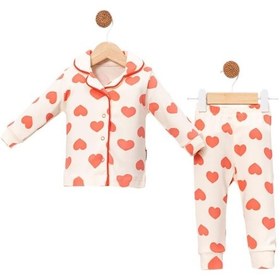 Resim Celira Bbc Yavruağzı Lüks Çıtçıtlı Kız Bebe Pijama Takımı Yavruağzı 