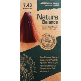 Resim Natura Balance Organik Krem Saç Boyası 60 ml - 7.43 Kumral Bakır 