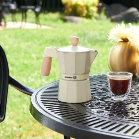 Resim Korkmaz Etna 3 Fincan Beyaz Moka Pot 150 ml 