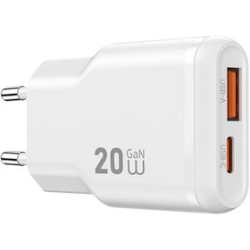 Resim Wiwu Wi-G032 Essen Slim Serisi GaN Tech PD Hızlı Şarj Özellikli Şarj Başlığı 20W - Beyaz 