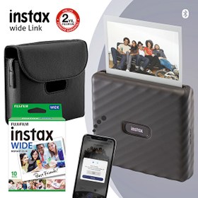 Resim Instax Wide Link Gri Akıllı Yazıcı ve Çantalı Hediye Seti 3 