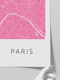 Resim Pari̇s Pembe Hari̇ta - Art Print - 30x40 cm 