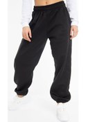 Resim Bluu Mevsimlik Kumaş Elastik Bel Joggers Pantolon Eşofman Altı (528826372) Siyah 
