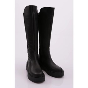 Resim DGN 22535-22K Kadin Kalin Taban Fermuarli Knee High Çizme 
