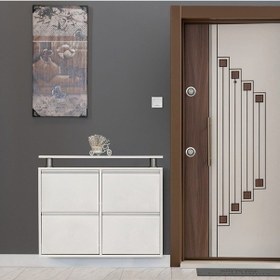 Resim Kaser Metal 2+2'Li Metal Ayakkabılık Beyaz 