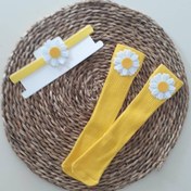 Resim Kız Bebek Sarı Papatya Figür Bandana ve Çorap Set Mars Baby