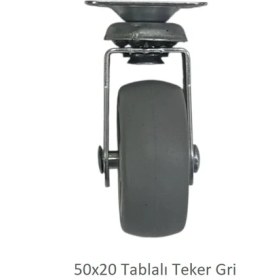 Resim Ofis Koltuk Dolap Etajer 360 Derece Döner 50 x 20 Tablalı Teker Gri 50 mm (4 Adet) 
