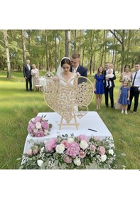 Resim Evlilik Sepetim Düğün-nişan Çift Kalpli Şeffah Pleksi 50 Cm Misafir-hatıra Anı Defteri-kutusu + Şövale Ve Kalem Hediyeli 