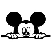 Resim Camdan Bakan Mickey Renkli Sticker Oto-motor-laptop-duvar-dekor 10 X 6 Cm 