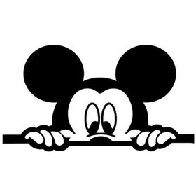 Resim Camdan Bakan Mickey Renkli Sticker Oto-motor-laptop-duvar-dekor 10 X 6 Cm 