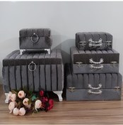 Resim Sonem Çeyiz Sandık Gelin Damat Bavul Çanta Nişan Çeyiz Sandığı 5li 0571 